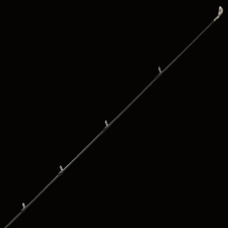 Fishing rod with guides & Tip ti-zarconia on a black background Keeper rods Coosa Series