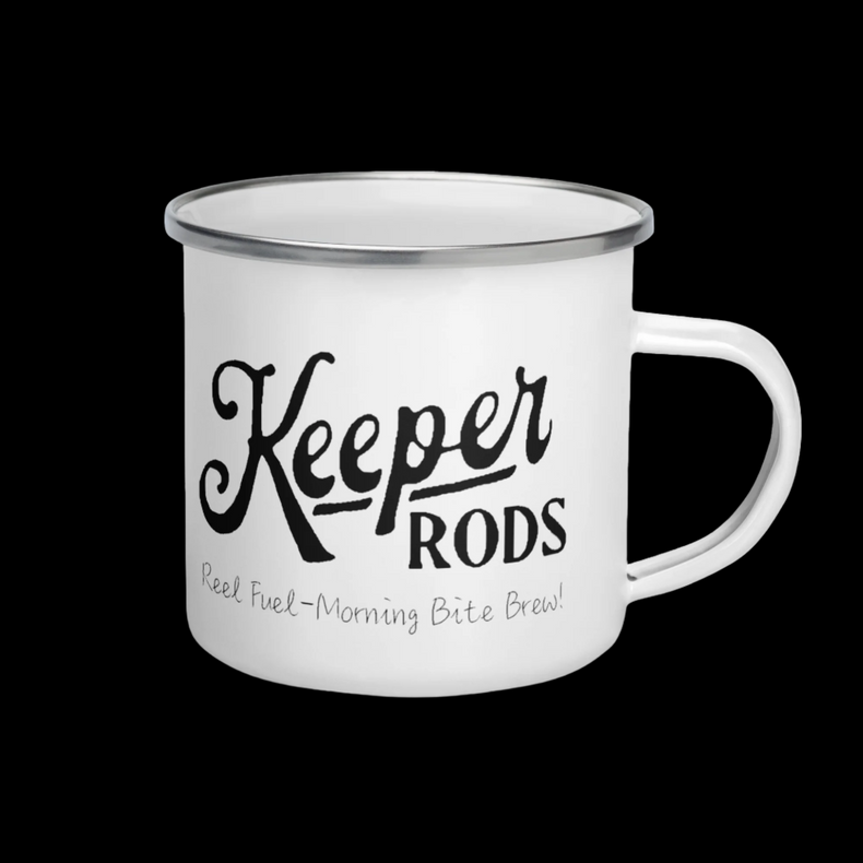 Keeper Rods Enamel Mug - Lightweight, Durable, Perfect for Campers
