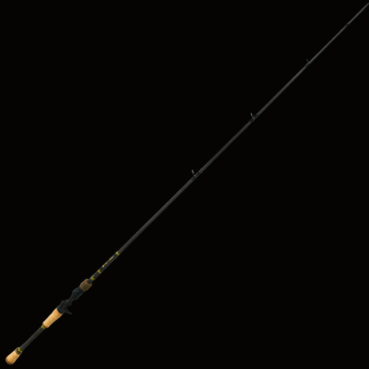 Fishing rod on a black background
