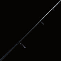 Coosa Strolling Fishing rod with Titanium zarconia guides on a lBlackback ground.