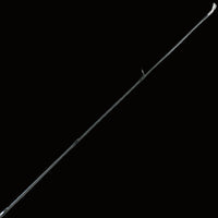 A close-up of the Keeper Rods-Doozie Doozie 7'0" Medium Heavy-Fast Versatile All-Around Bass Rod tip, showing multiple line guides along its slender black design against a white background.