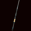 Fishing rod with cork handle on a white background
