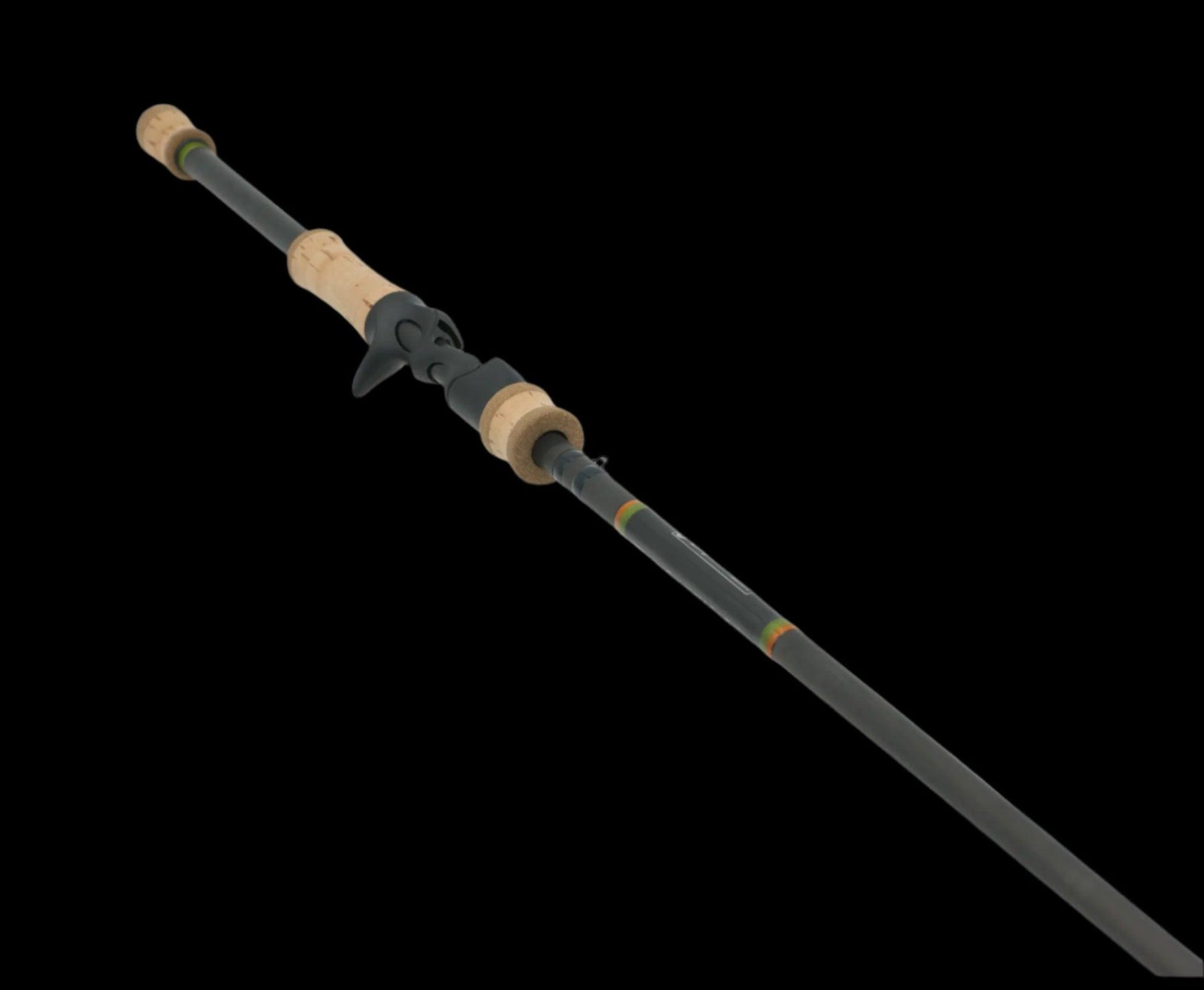 The Coosa 73 MH Fast Bass Casting Rod by Keeper Rods-Coosa features a high modulus carbon fiber black shaft and premium cork grips, perfect for versatile all-around bass fishing.
